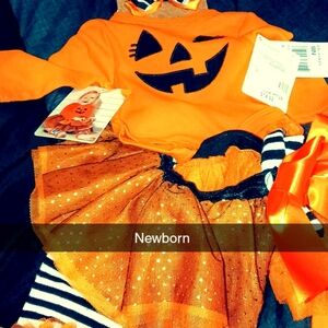 Orange Pumpkin Newborn Costume